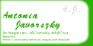 antonia javorszky business card